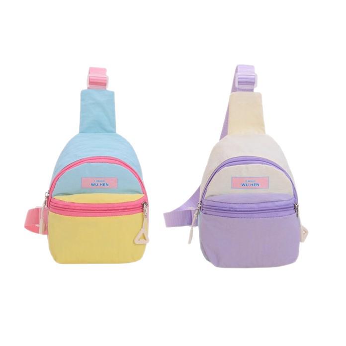 Dopamine Travel Kids' Color Block Mini Crossbody Bag: Versatile Japanese-Korean Style Student Schoolbag