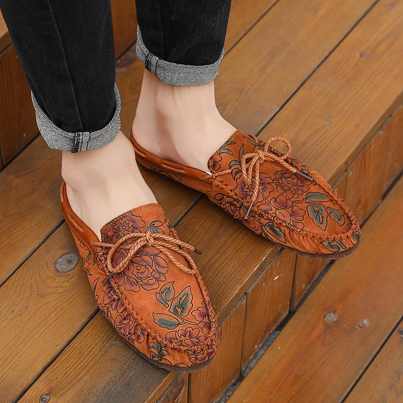 Fashion Loafers for Men 2025 Fashion Mules Shoes Summer Half Sandals Man Low Price Adult Elegant High Quality Designer Luxury Style Fun