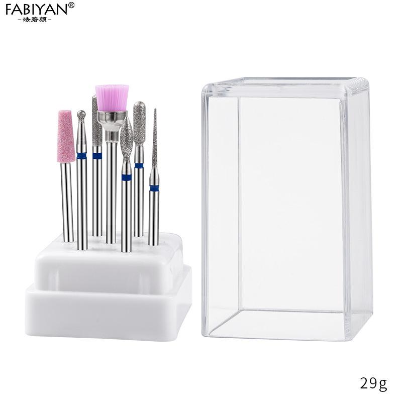 Sanding Head Nail Art Tungsten Steel Ceramic Alloy 7-Piece Set, Front Nail Remover Nail Art Polishing To Remove Dead Skin Cleaning Tool 7-piece set