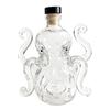 Cabinet Shelf Display Bottle in Clear Glass, 8-Footed Fish Whisky Vessel with Stopper for Vodka Bar Cart and Serving Corner
