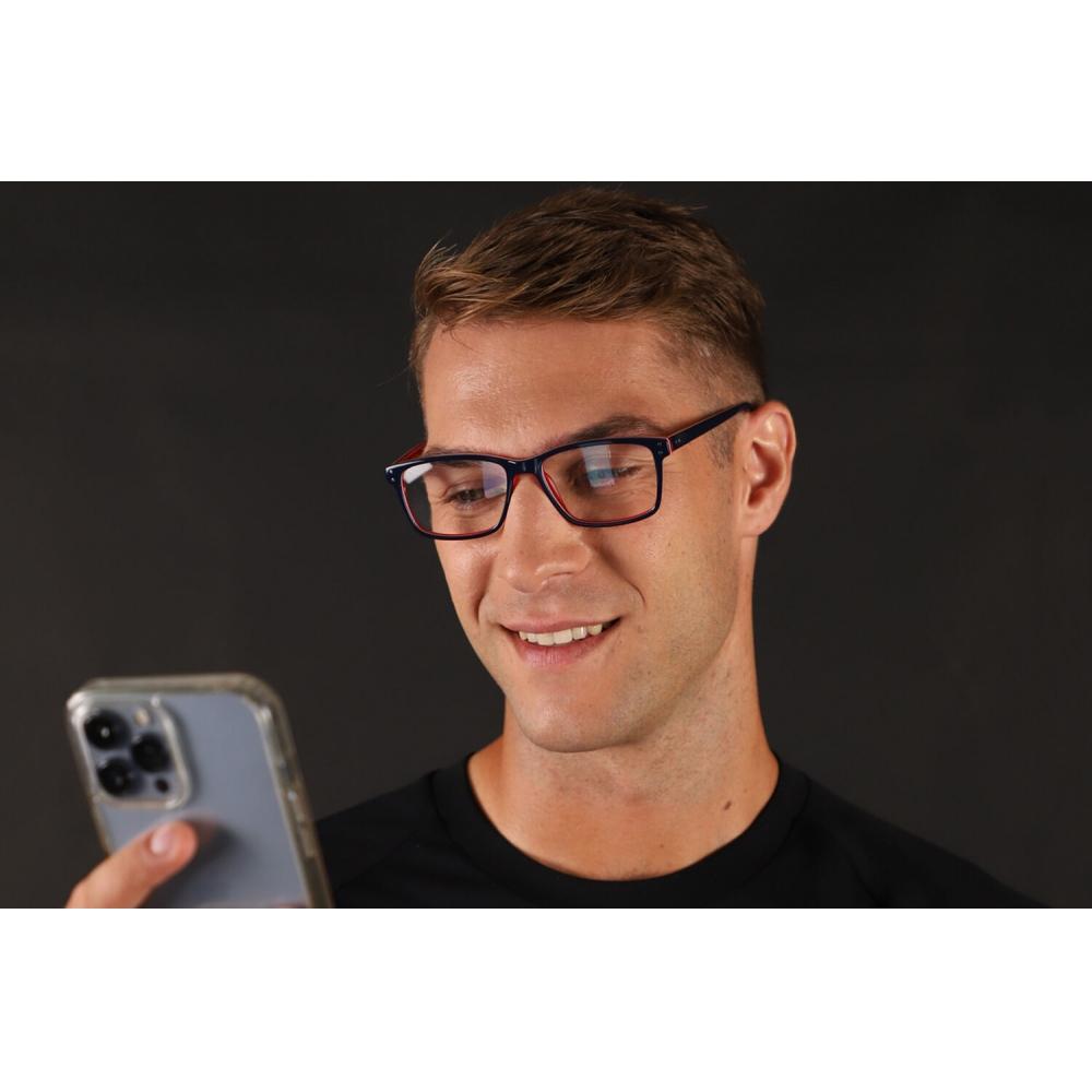 Full Rim Square Blue Red Smartbuy Collection Coby Blue Light Block A85e Fashion Unisex Eyeglasses