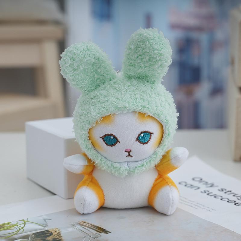 Adorable Bunny Ear Plush Toy Keychain Cute Cat Stuffed Animal Doll For Bags