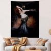 A graceful figure in a decorative outfit with dynamic, flowing movement. Patterned tapestry for bedroom and living room home decor