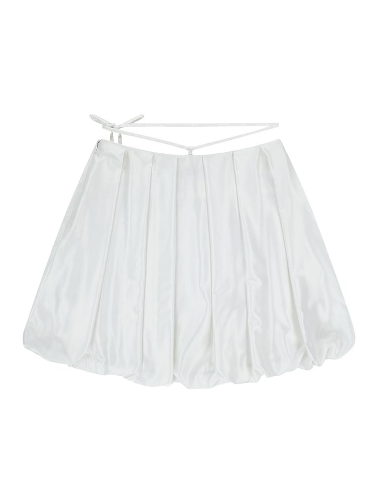 Tuomio Satin Balloon Skirt [White]