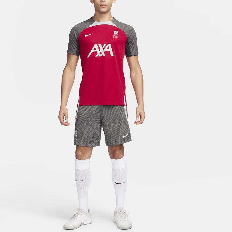 Nike Pánské fotbalové tričko s krátkým rukávem Liverpool FC Strike Knit Červené FD7084-688