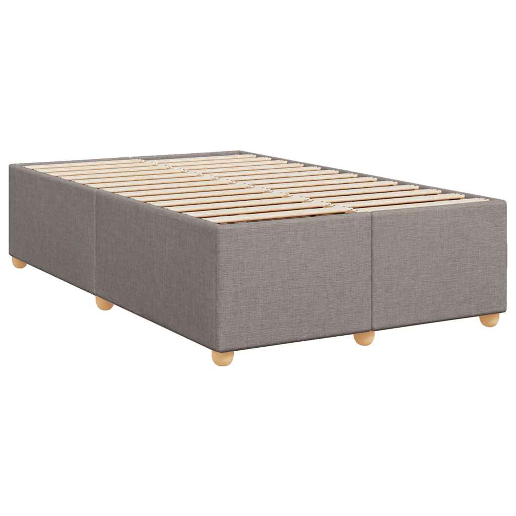 Vidaxl Łóżko Kontynentalne Z Materacem, Taupe, 120X190 Cm, Tkanina