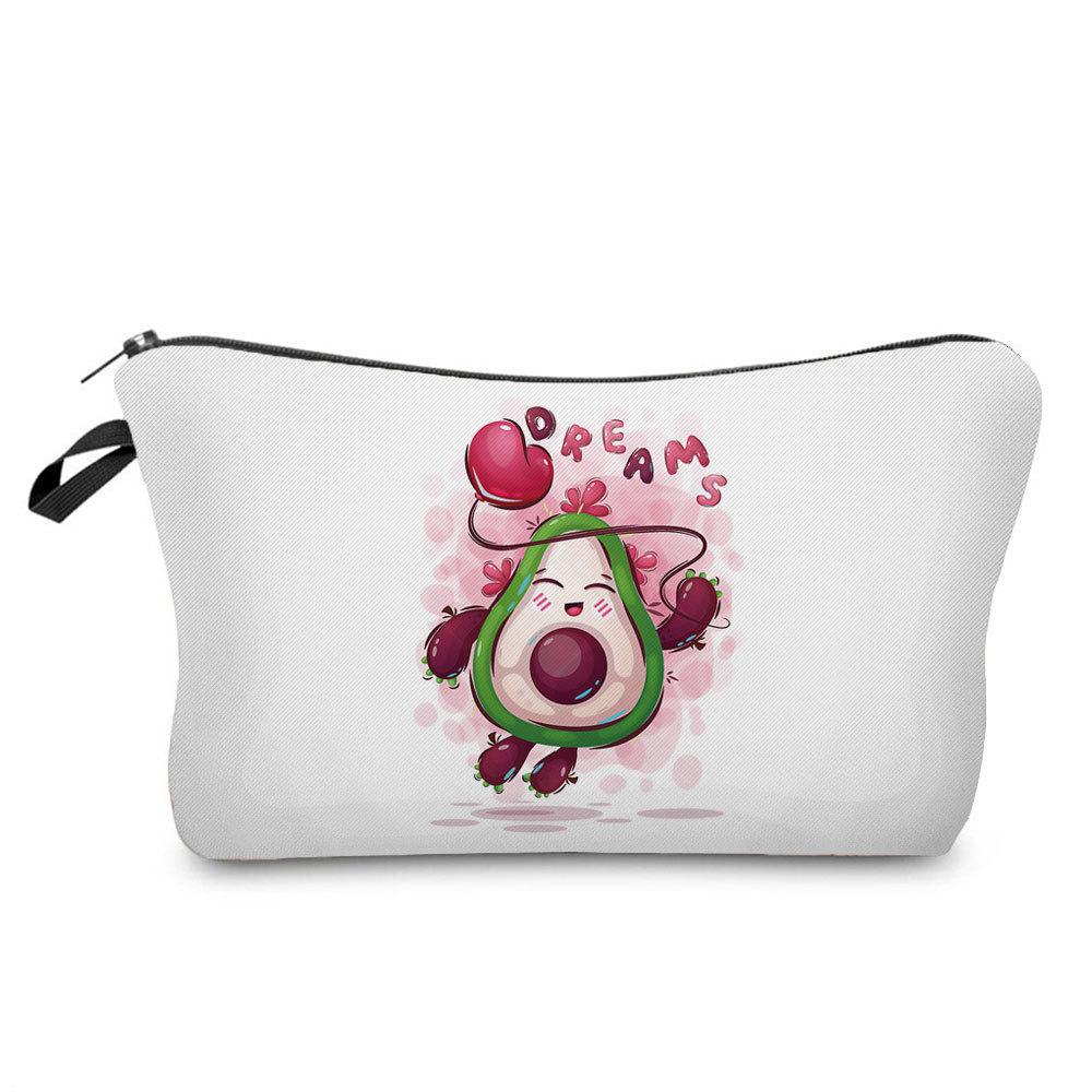 Women Avocado Print Cosmetic Bag Toiletries Organize Travel Storage Case 6700