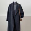 Women's Mid-Length Double-Sided Cashmere Coat - 2025 Autumn/Winter Korean Style, Loose Fit, Lazy Chic Wool Coat.