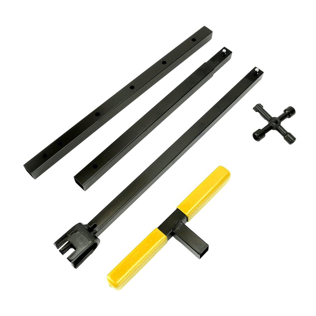 Wasserzählerschlüssel Faltbarer T-Griff Stahl Multifunktionales Wasserabsperrwerkzeug für Reparaturen Gelb