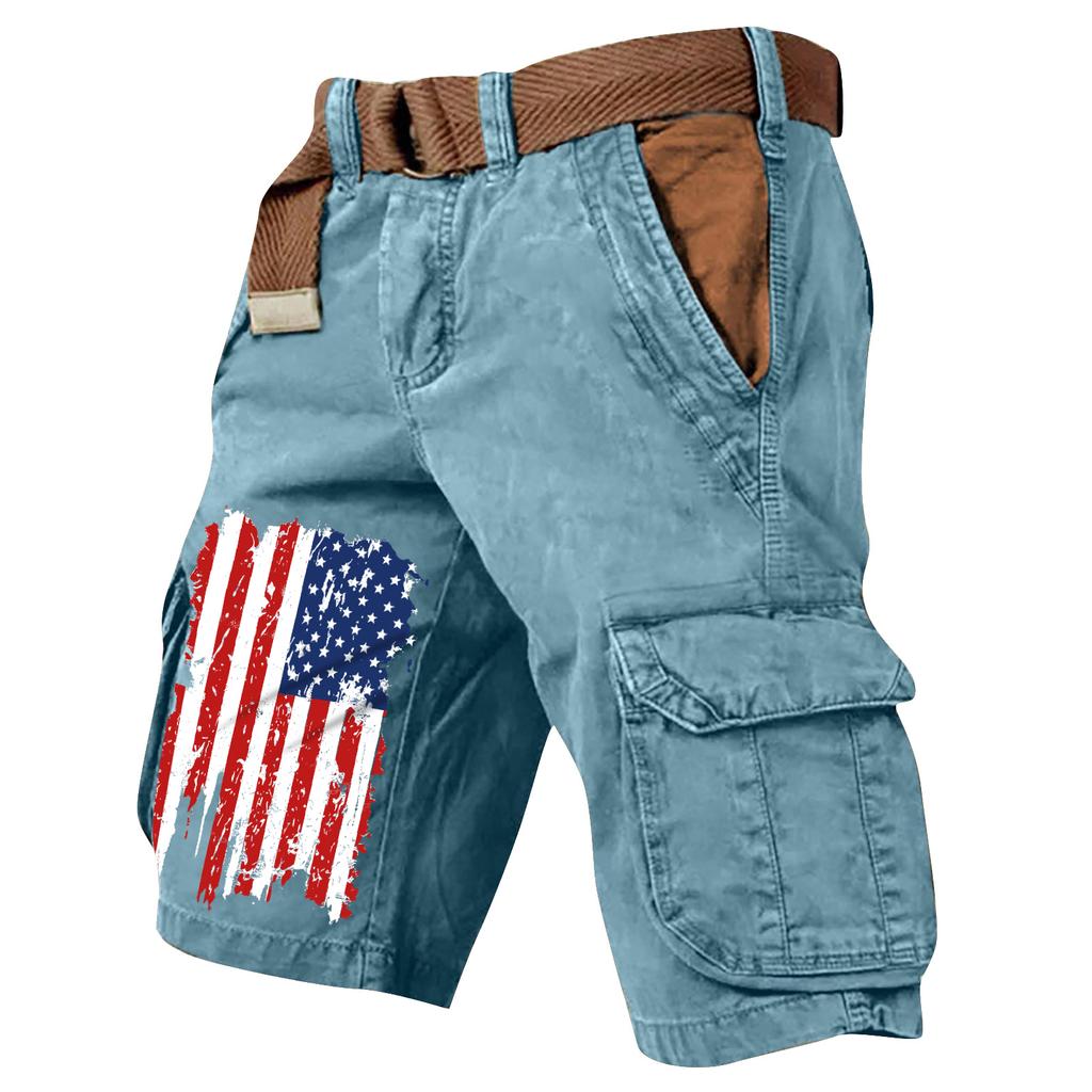 Pantaloncini Cargo Casual Stampati da Uomo per l'Estate con Tasche Multiple