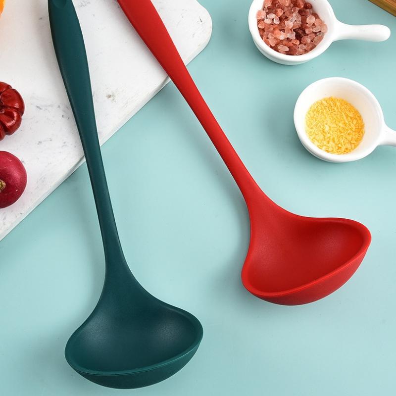 Silicone Ladles Soup Spoons Nonstick Heat Resistant Large Soup Ladle With Long Handle For Home Kitchen Cooking