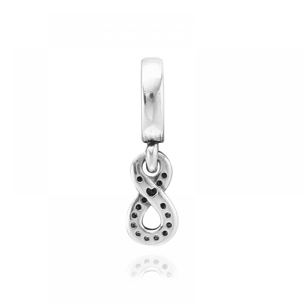 PAndora 792766c01 Sparkling Infinity Pendant And Dangle Silver Charm