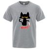 Unisexs Tshirt High Quality Cotton Blend Funny Knife Cat Printed Casual Loose Summer Cool for Unisex TShirt Oneck Male Tops Tees