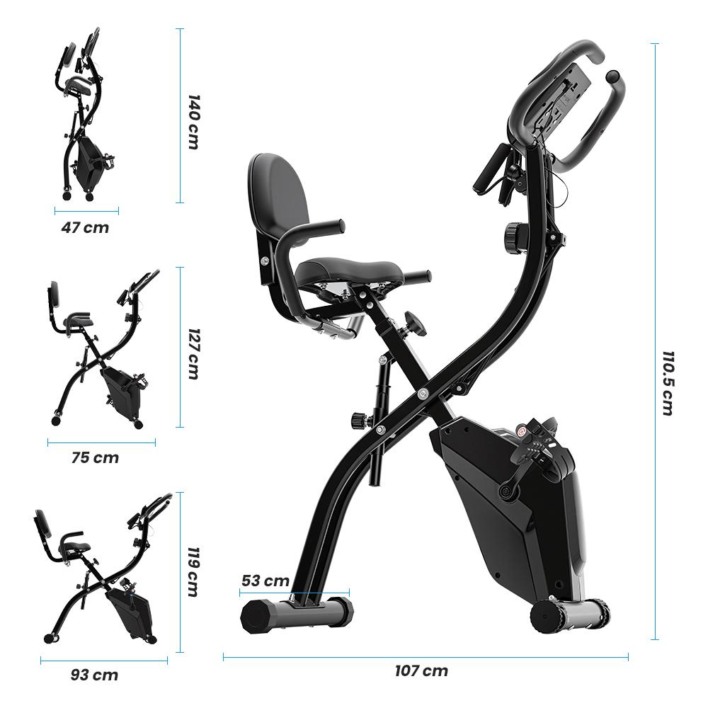 Formile - YZJ - 501 Exercise Bike, Home Fitness Recumbent Bike with 16 Resistance Levels, LCD Display,Ergonomic Design