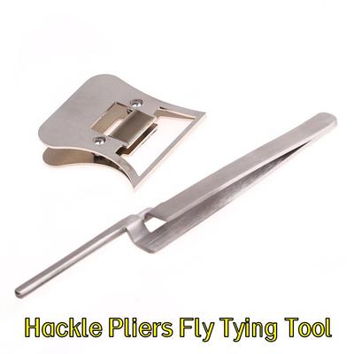 1KS/2KS Hackle kleště Nástroj pro vázání mušek, Nerezový klip na peří Držák svorky pro vázací materiály a příslušenství pro muškaření