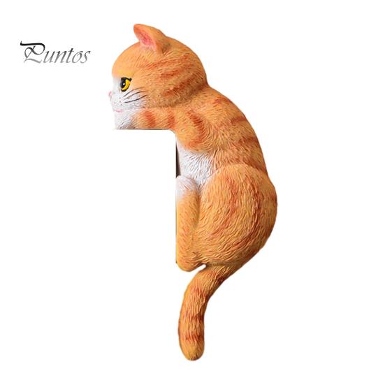 Cat Light Switch Cover 3D Sticker, Decorative Resin Wall Plate Cover, Cute Animal Relief Ornament Stickers, Peel And Stick decorations for Home