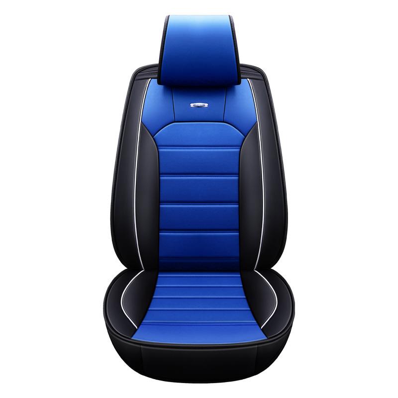 

Универсальный 5D чехол на переднее сиденье из ПУ кожи, коврик для автомобильного сиденья, водонепроницаемый протектор для автомобильного сиденья, дышащий 1PC синий