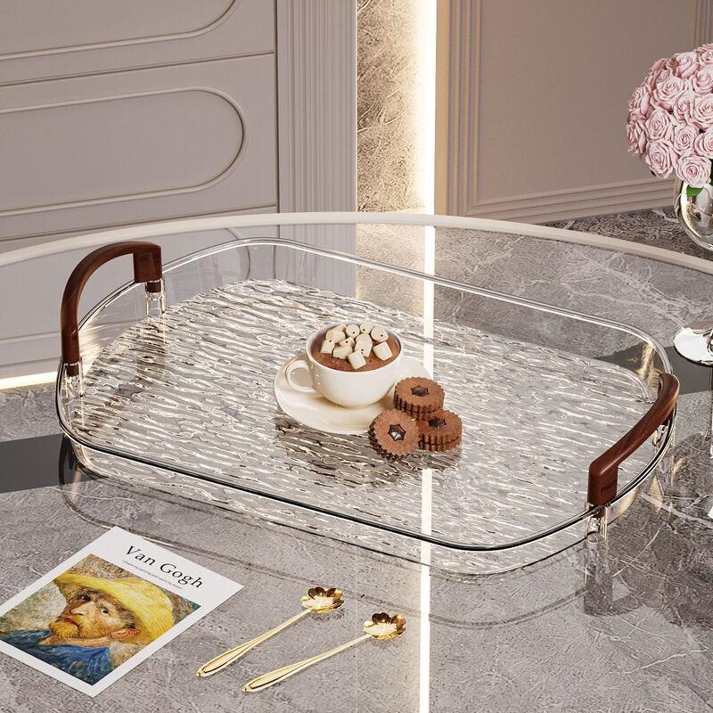 ZISIZ Luxury Nordic Transparent Serving Tray 3-Piece Set