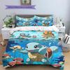 Pokémon Cartoon Pattern Bedding Home Decoration Birthday Gift (1 * duvet cover + 2 * pillowcase, without core)