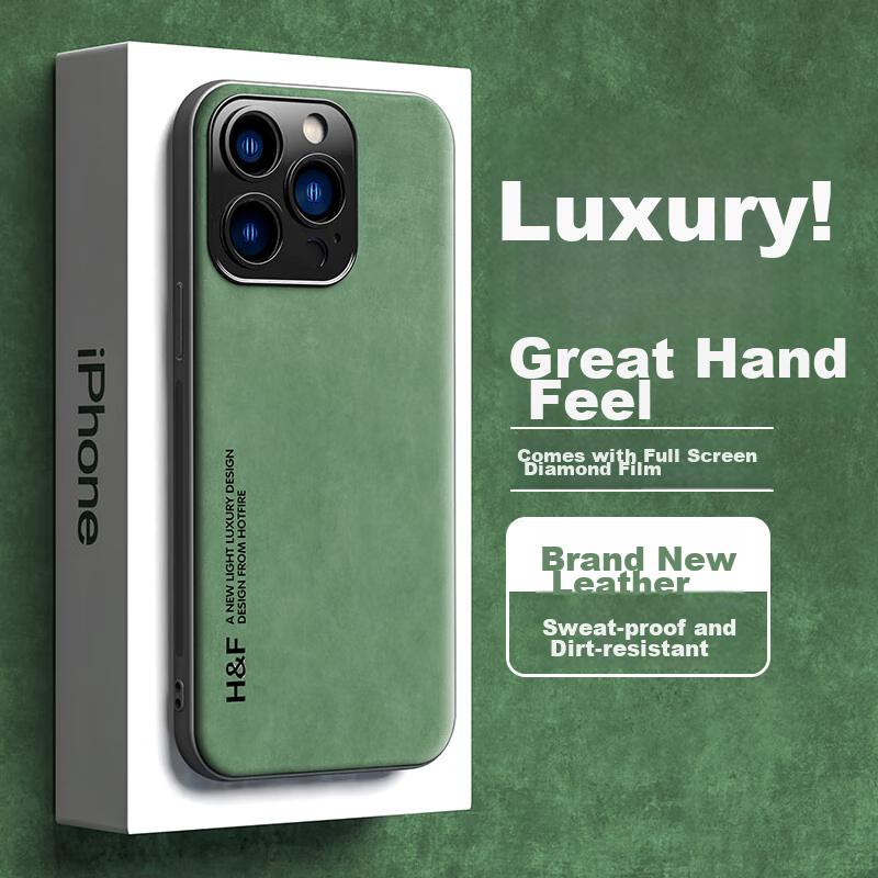 HotFire IPhone 13 Pro Max Case, Upgraded Skin-Like Matte Lens Full Protection Silicone Trendy Case - Dark Night Gree