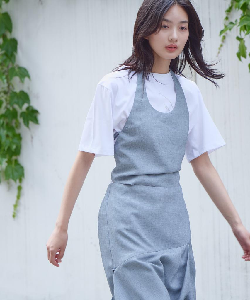 Piiipi Origami Apron Two-Way Halterneck Dress_Blue