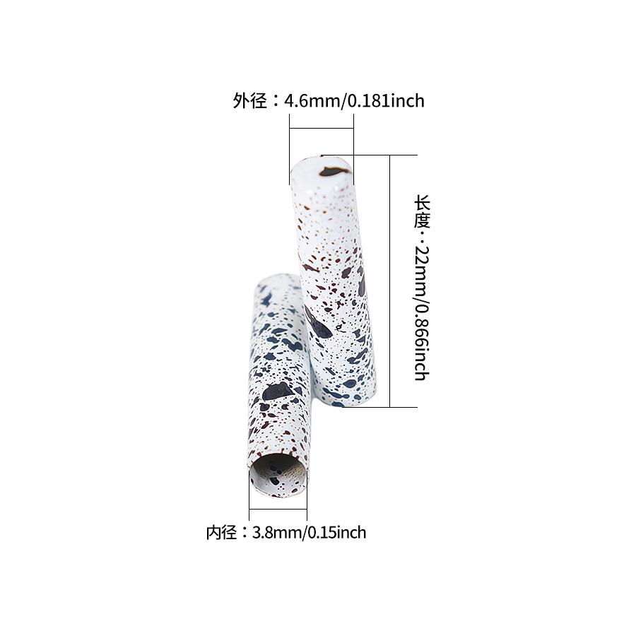 Flat Top Bell Shape Metal Aglet, White Electroplating With Black Dots, Shoelace Cord End Tip Decoration, Custom OEM Service