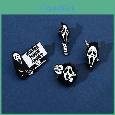 Halloween Skull Horror Movie Screaming Gothic Metal Badge For Men And Women
