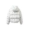 Lining Sports Lifestyle Series All Over Print Loose Fit Hooded Down Jacket Women Outerwear White AYMR050-1
