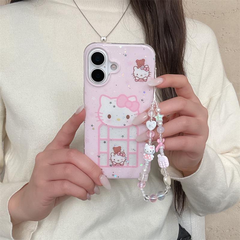 Glitter Kitty Bear iPhone Case for 17 Pro Max/16/15/14