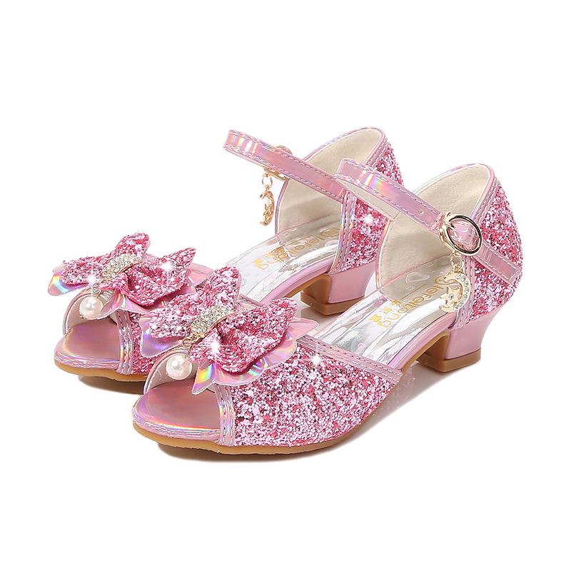 Girls' Summer Princess Non-slip Sandal Heels with Bow – For Kids & Big Kids