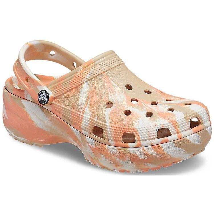 Crocs Classic Marble Pattern Cloud Casual Classic Clogs Beach Sandals Women sandals Brown 207176-2ZM