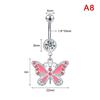 Pink  Pendant Belly Button Ring For Women Stainless Steel Navel Piercing Jewelry Rabbit Heart Bear Butterfly Belly Ring