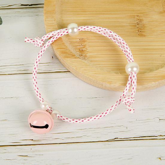 Cat Collar with Bell Slip-On Design No Buckle Adjustable Pet Collar Braided Rope Dog Collar for Puppy Kitten Small Dogs Cats