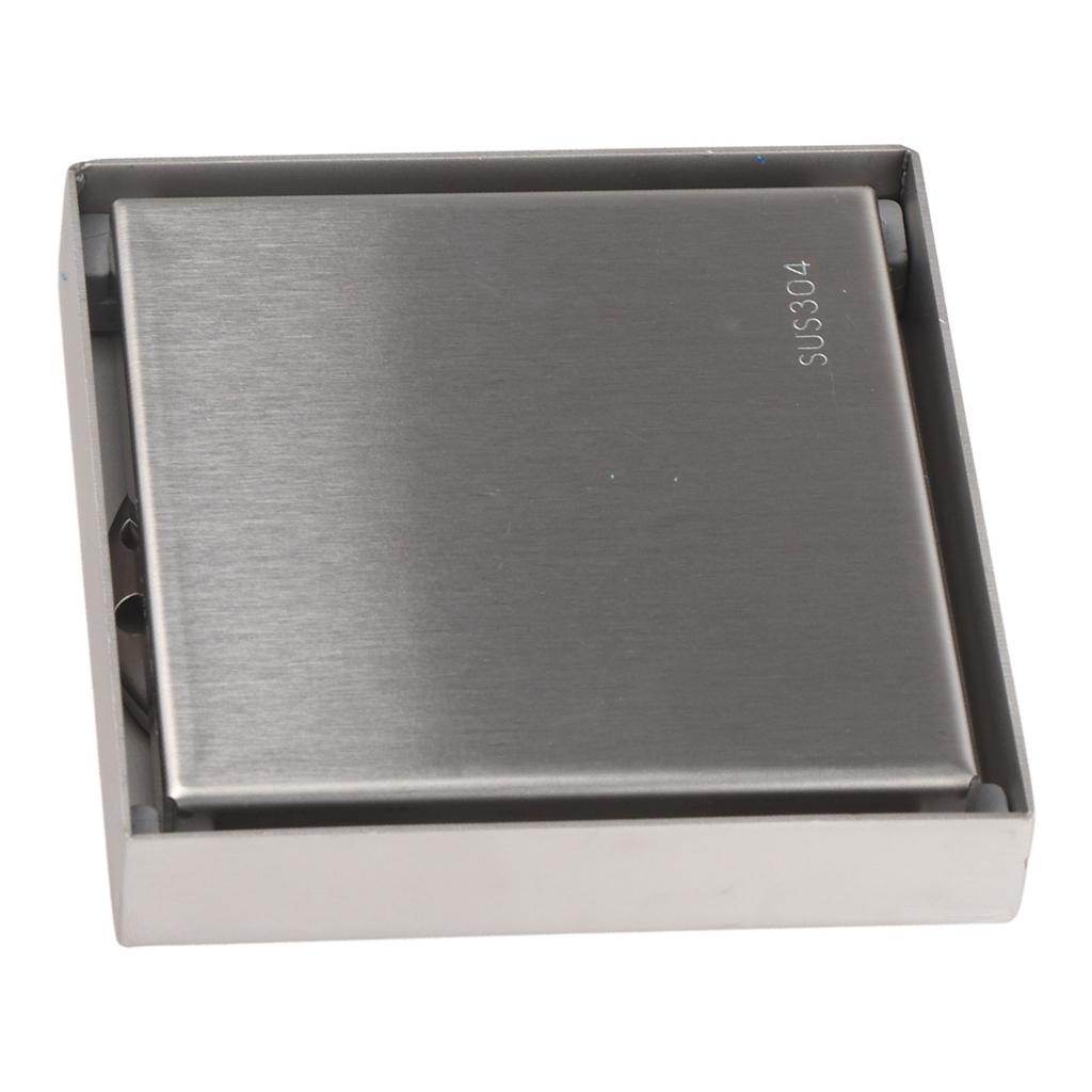 4 Inch Square Invisible Shower Drain Stainless Steel Anti Odor Bathroom Floor Drain 1.3mm Tileable