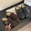 inner height-increasing thick-soled fluffy slippers for women to wear outside autumn and winter new velvet warm bag head half slippers