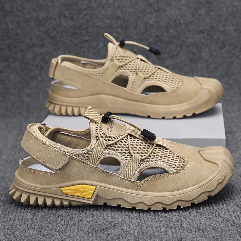 Summer Men Sandals Genuine Leather Mens Casual Shoes Outdoor Men Leather Sandals for Men Beach Shoes Roman Mens Shoes