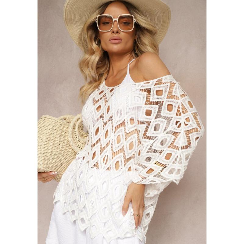 DIMANAF 2025 New Short T-Shirt Women Knitting O-Neck Hollow Summer Style Basic Tops Tees Loose Clothing