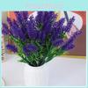 Flower Lavender Faux Arrangement With Plastic Blooms For Office Decoration Space