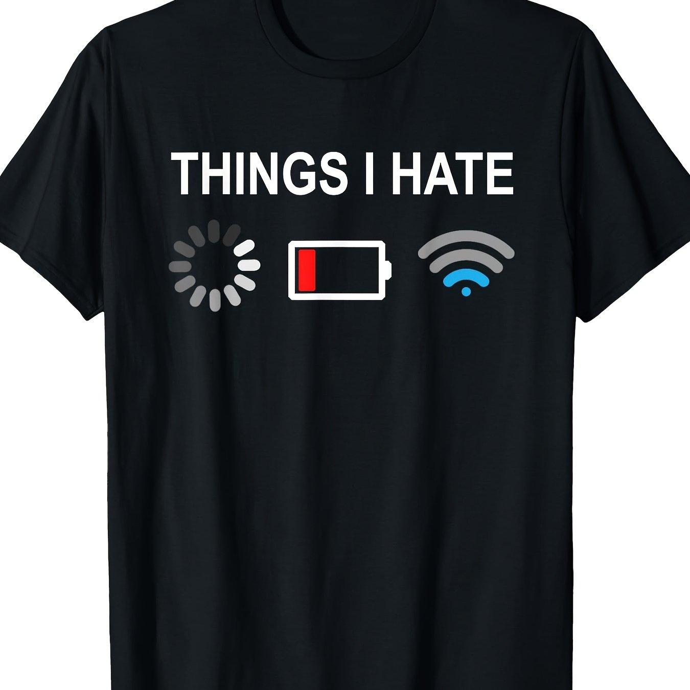Loading Low Battery Wifi Frustration Graphic Tee Short Sleeve Casual Cotton TShirt for Programmers S