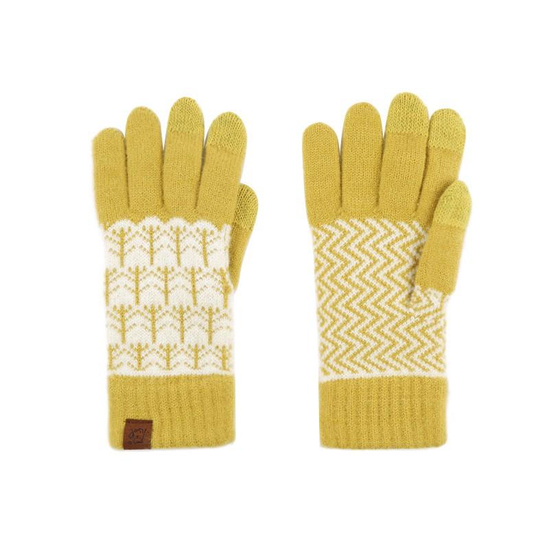 Japanese Style Knit Touchscreen Gloves Winter Warm Wool Blend Men Women Outdoor Cycling