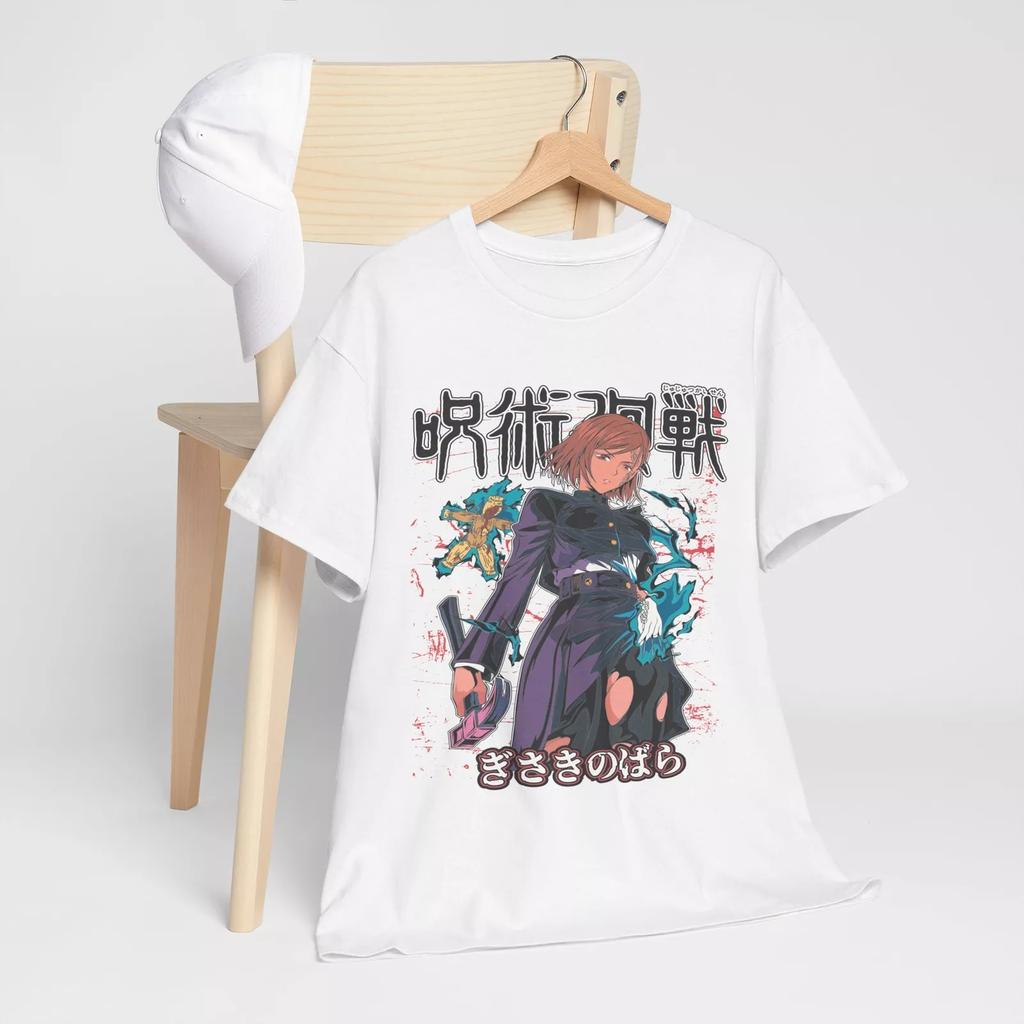 Jujutsu Kaisen Anime Men Women Kugisaki Nobara Summer T-Shirt Harajuku Vintage Short Sleeve Oversized Casual Fitness Comfort Y2k