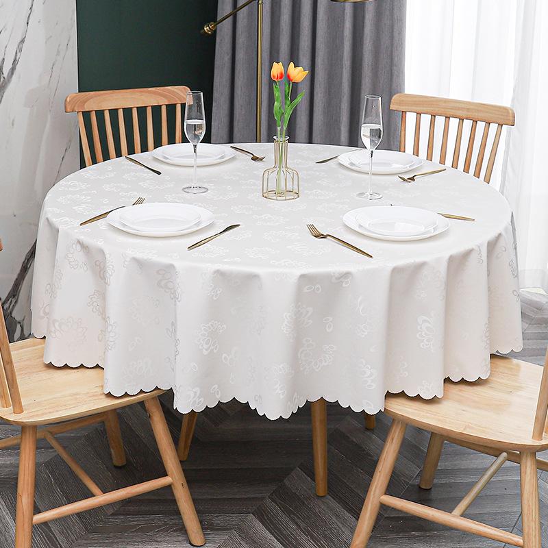 European Waterproof Tablecloth Fabric Oil-Proof And Anti-Scalding Leave-In Tablecloth Hotel Household Round Round Table Dining Table Cloth Tablecloth