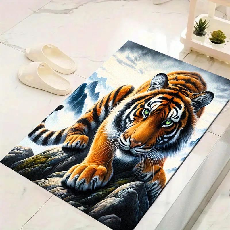 Lion Tiger Head Carpet Rug for Living Room Bedroom Home Sofa Decoration,Kids play Non-slip Floor Mat