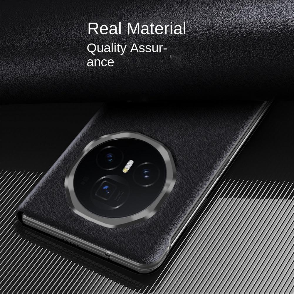 Lychee Leather Smart Wake & Sleep Magnetic Leather Stand Phone Case For Honor Magic V 5 Magic V5 Camera Protection Cover