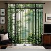 3D green bamboo - Printed curtains, pole bag curtains, home decoration, room decoration