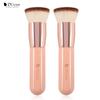 DUcare 2pcs Foundation Brush Flat Top Kabuki Brush Synthetic Liquid Blending Mineral Makeup Tools Rose Golden/Wite Makeup Brush