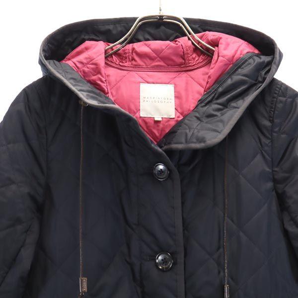 MACKINTOSH PHILOSOPHY Quilted Coat 36 Navy System Sanyo Shokai Women Used
