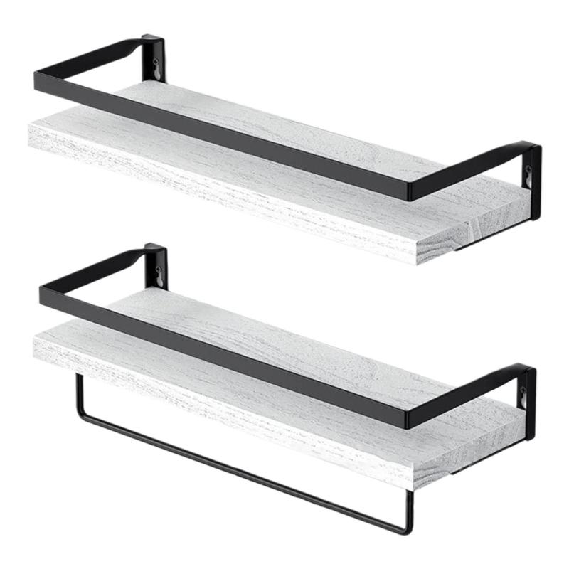 Sturdy Wall Mounted Floating Shelves Multipurpose Floating Shelves Practical Wood Wall Mounted Holder for Bathroom
