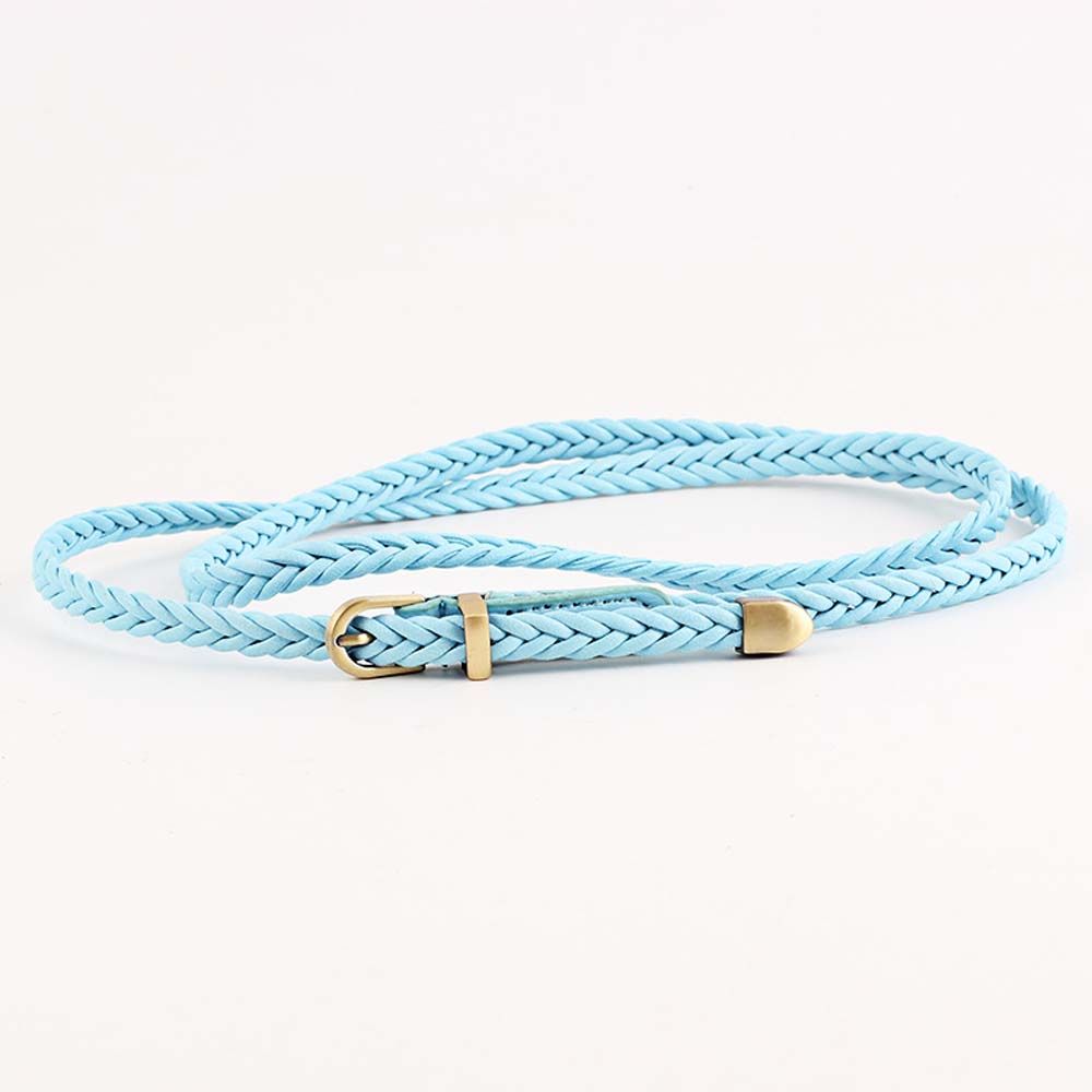 Thin Hand-woven Casual Retro Girls Waist Belt Braided Belts Pin Buckle Waistband
