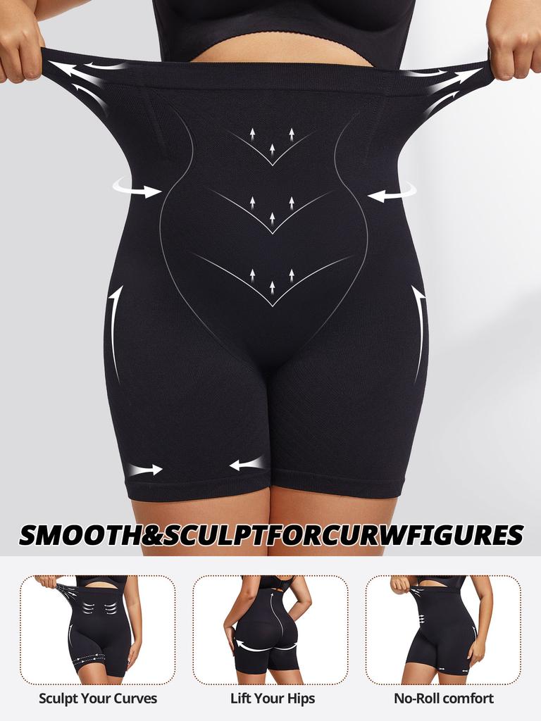Flarixa 1pc Flarixa Plus Size Women Tummy Control Shapewear Bottom Seamless Super High Waist Panties Shorts  Slimming Body Shaping Underwear